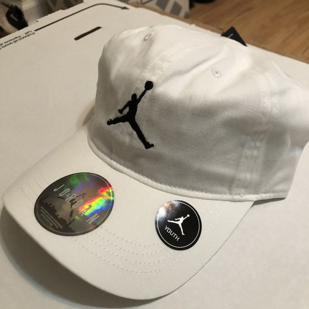 Jordan Jumpman White Hat Cap Size Youth Adjustable New - Picture 3 of 8